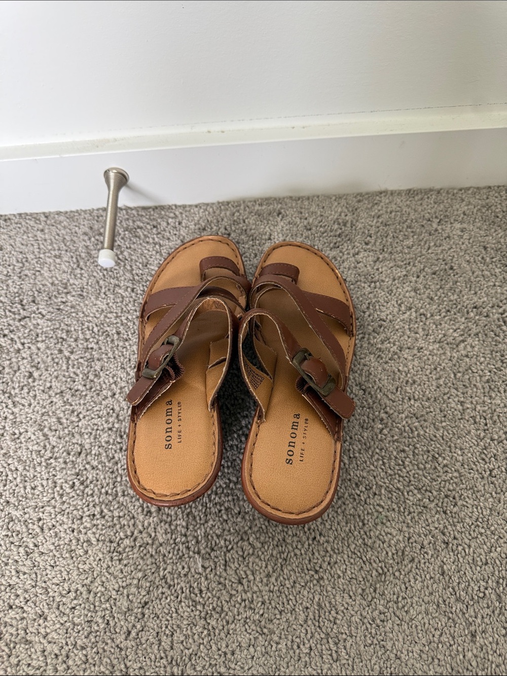 Sonoma Brown Leather Strappy Heeled Sandals